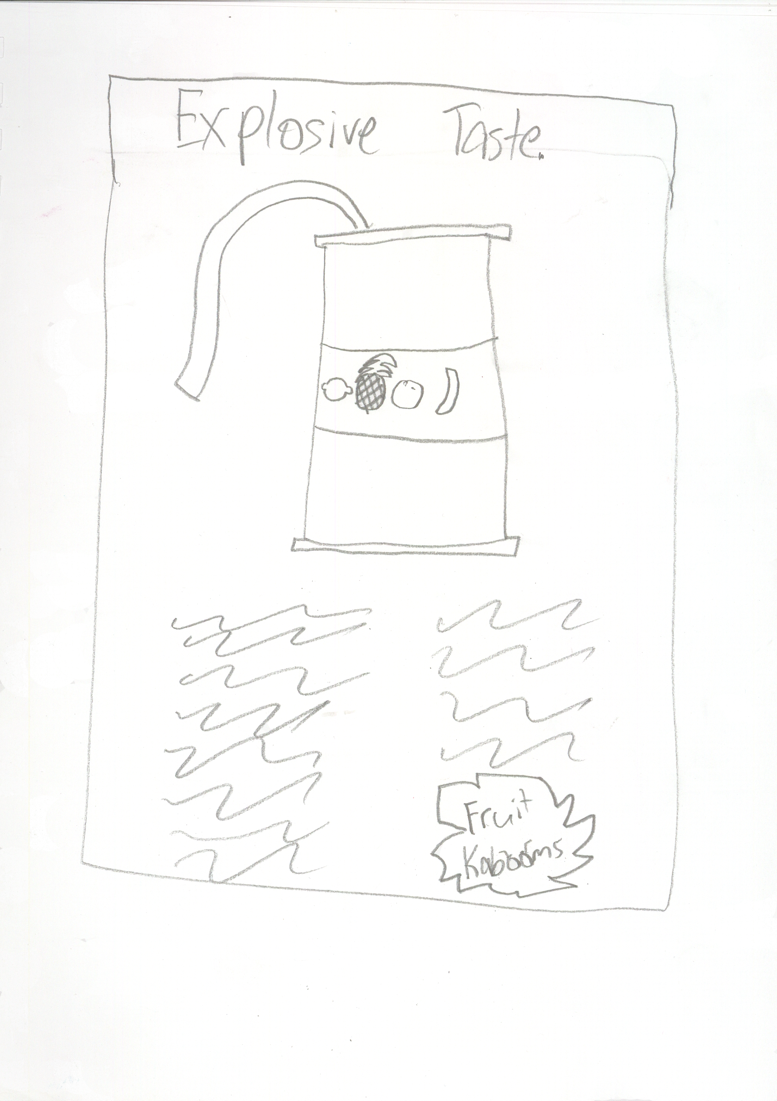 A sketch for the advertisement of the gum package.